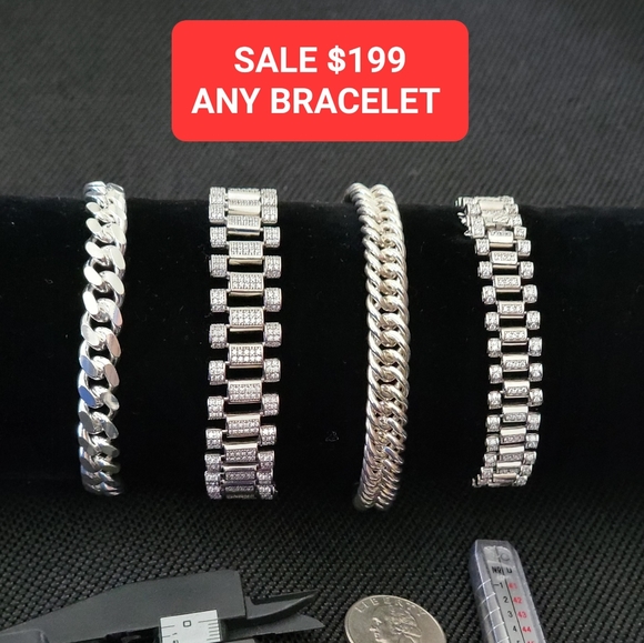 BRACELETS - REAL 925 STERLING SILVER - Picture 5 of 12